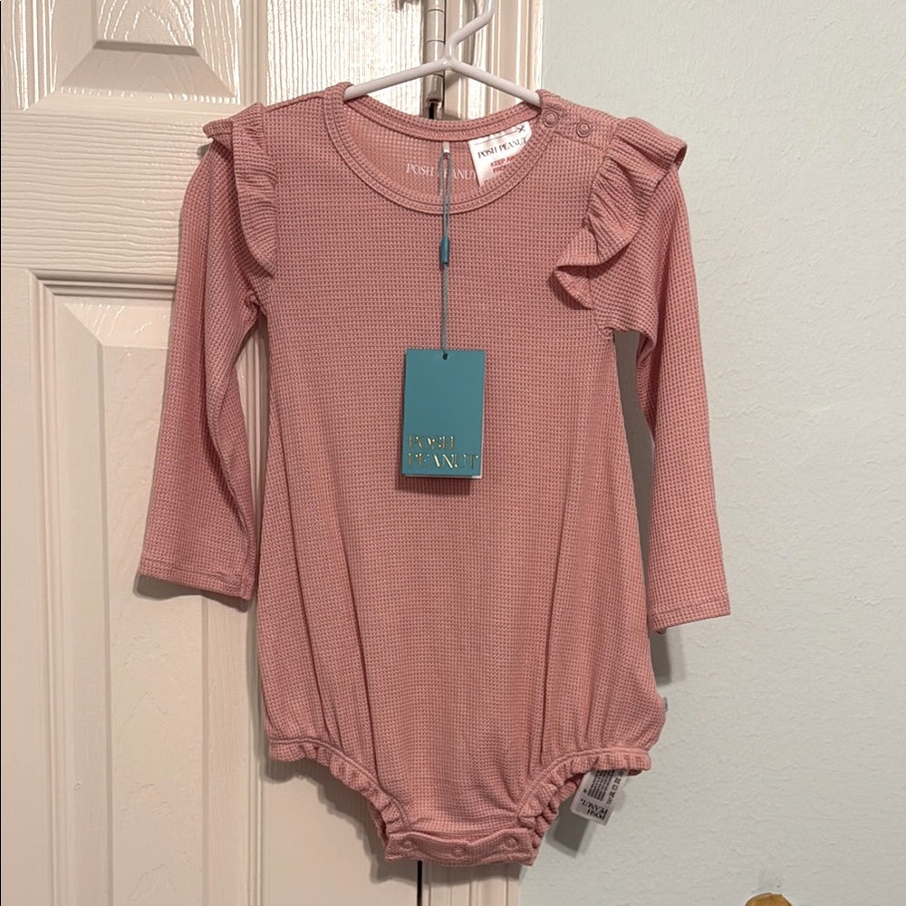Posh Peanut Dusty Rose Ribbed bodysuit NWT
